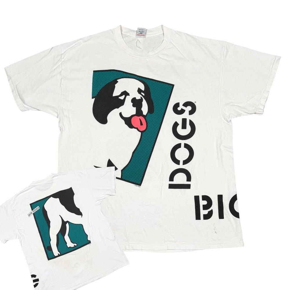 Vintage Big Dogs Dog Double Sided Big‎ Print T-Shirt Men's Size XL (approx)
